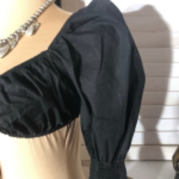 Halfheart Black Boho Cropped Top Long Sleeve Large - Picture 7 of 10